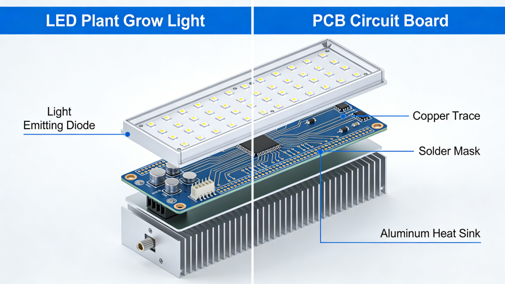 LED Grow Light PCB Spectrum Optimization for Plant Photosynthesis