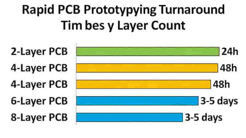 Rapid PCB Prototyping Turnaround Time Chart by Layer Count