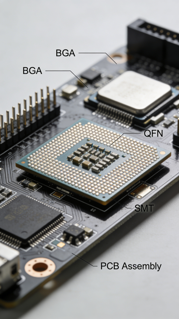 Fine-Pitch BGA and QFN SMT PCB Assembly