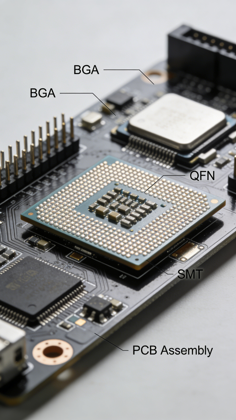 Fine-Pitch BGA and QFN SMT PCB Assembly