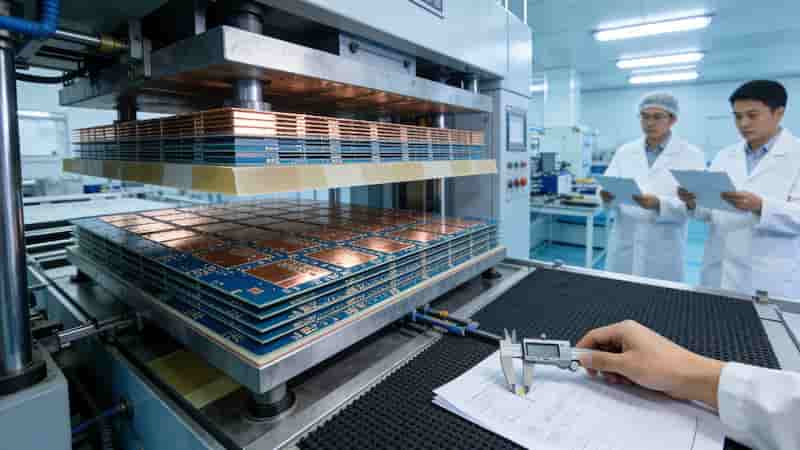 Multilayer PCB lamination stack-up in PCB fabrication