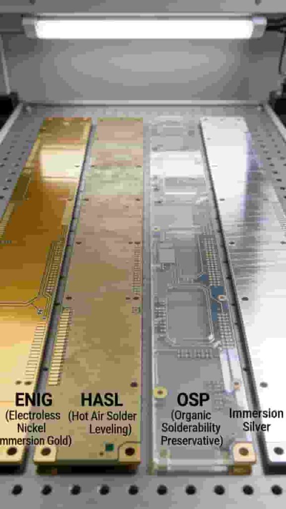 PCB surface finish types comparison for soldering and protection
