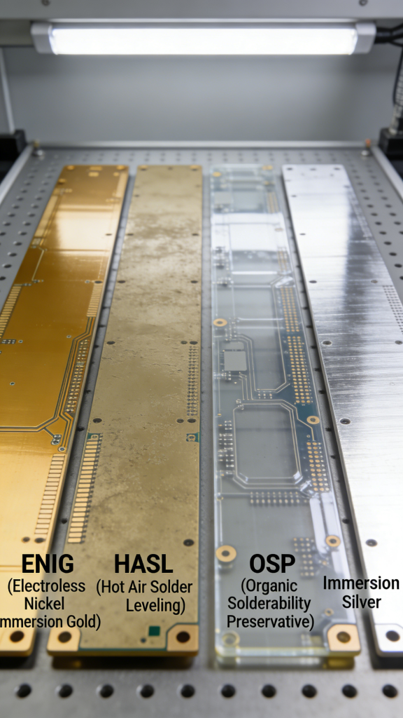 PCB surface finish types comparison for soldering and protection