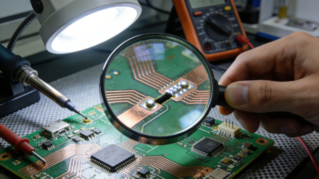 PCB visual inspection for short circuit detection