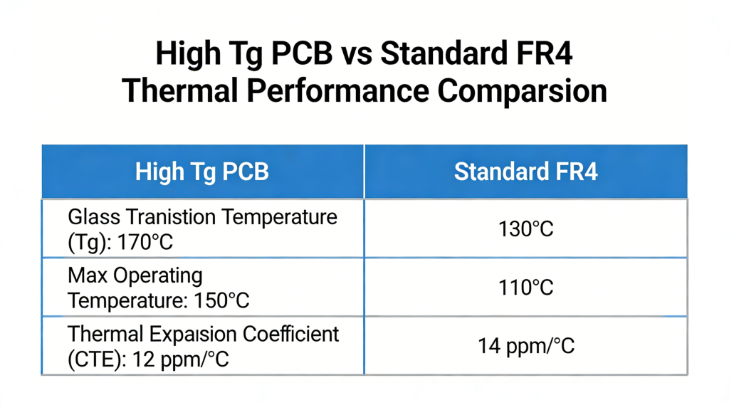 High Tg PCB Thermal Stability and CTE Comparison Chart