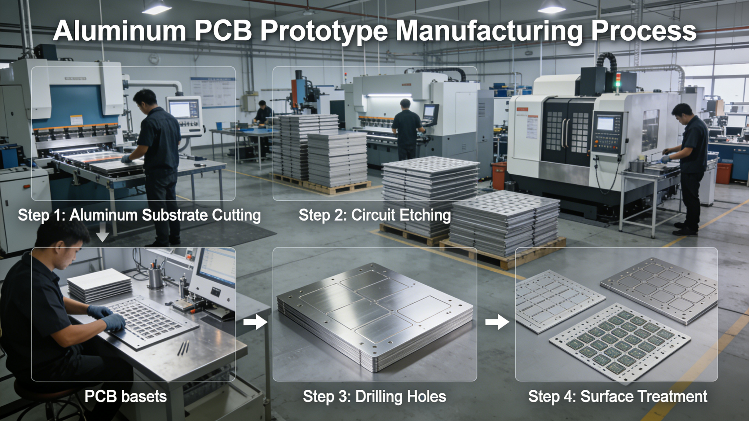 Bare Aluminum PCB Prototype Fabrication Sample