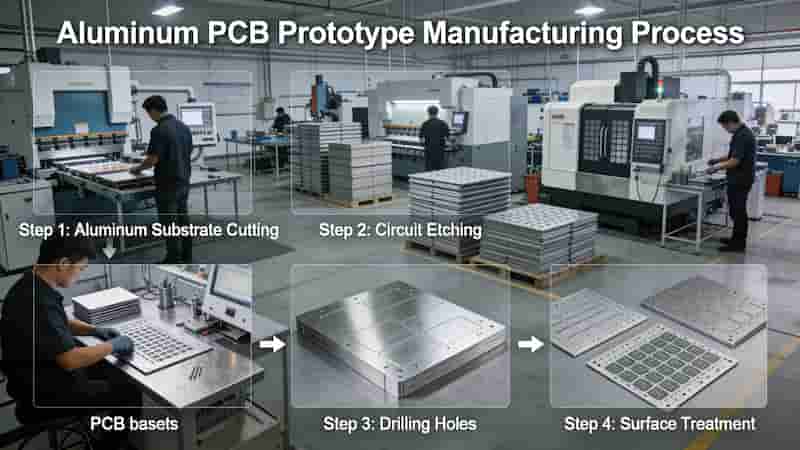Bare Aluminum PCB Prototype Fabrication Sample
