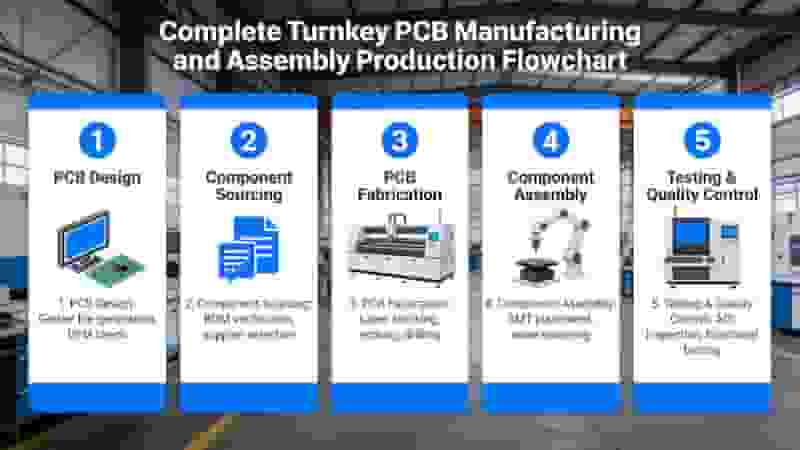 Complete Turnkey PCB Manufacturing and Assembly Production Flowchart