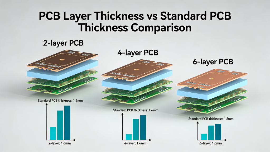PCB layer thickness vs standard PCB thickness
