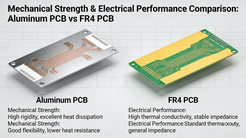 Mechanical strength and electrical performance comparison of aluminum PCB and FR4 PCB