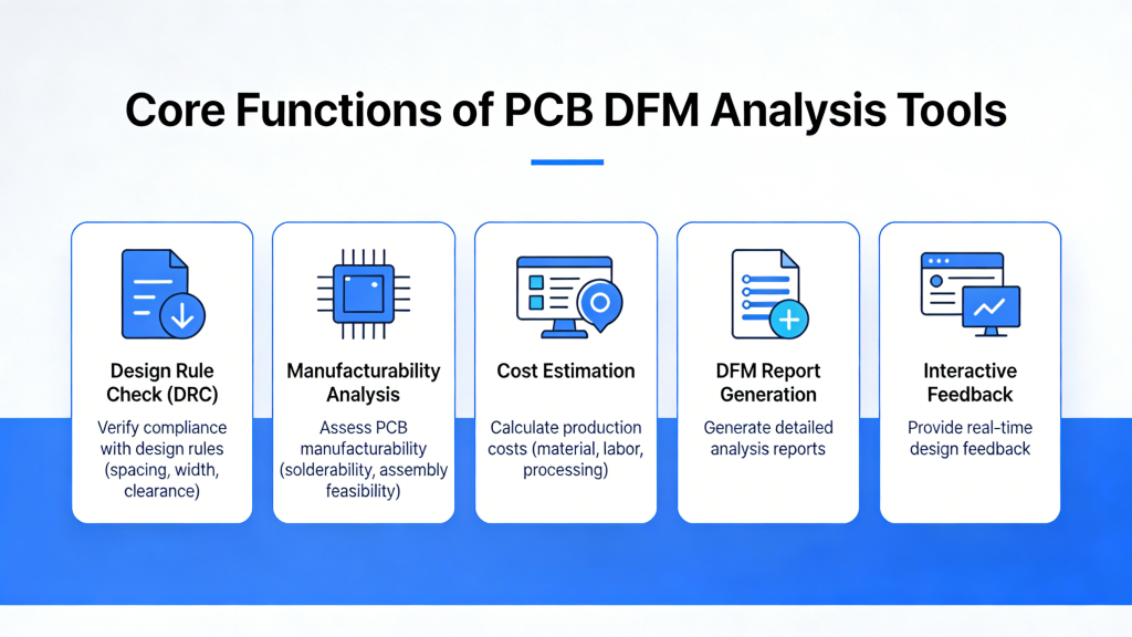 Core functions of PCB DFM analysis tools