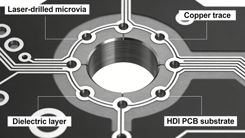 Microvia PCB Structure HDI Layers Miniaturization