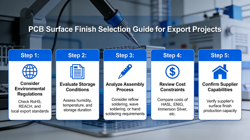 How to choose PCB surface finish for industrial export projects