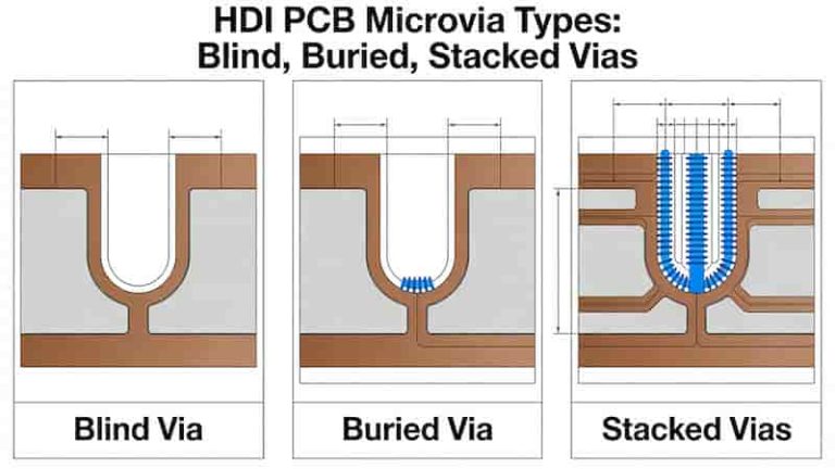 HDI PCB Microvia Types: Blind, Buried, Stacked Vias