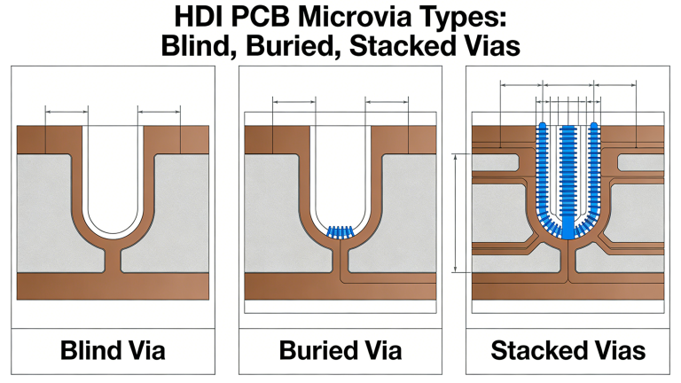HDI PCB Microvia Types: Blind, Buried, Stacked Vias