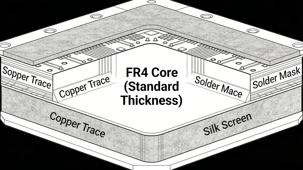 FR4 substrate thickness standard PCB core material