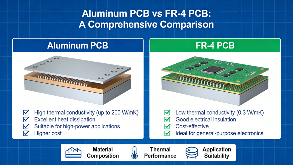 Single-sided, double-sided, and multilayer aluminum PCB types