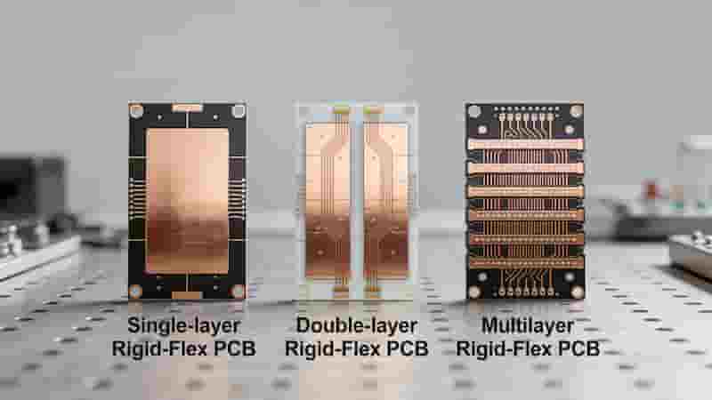 Single double multilayer rigid-flex PCB types comparison
