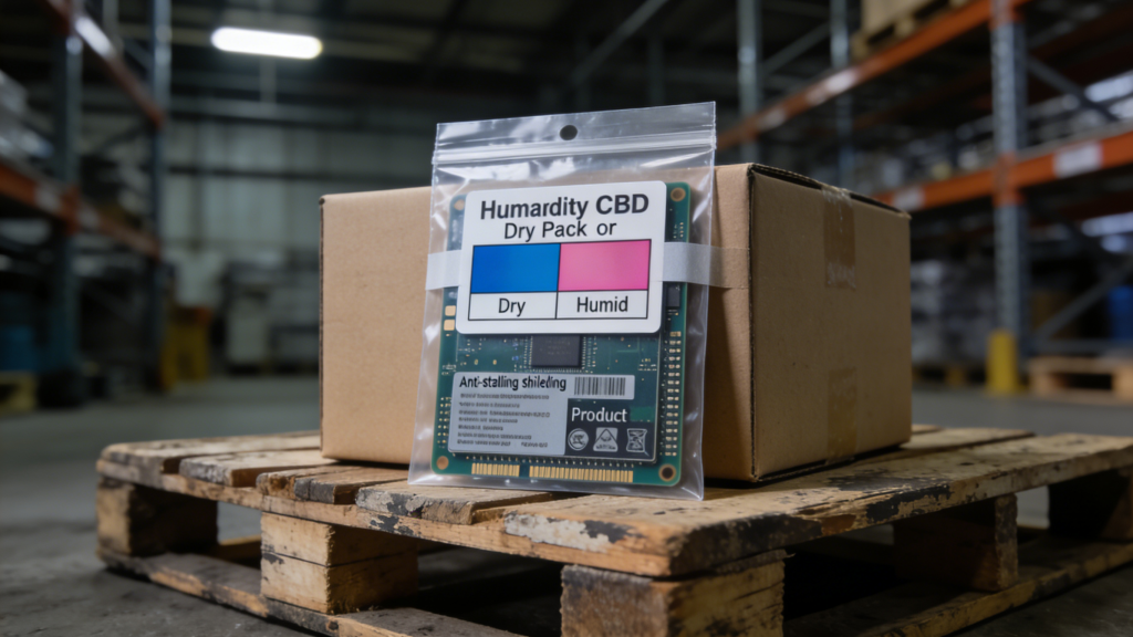 Humidity indicator card for printed circuit board dry storage