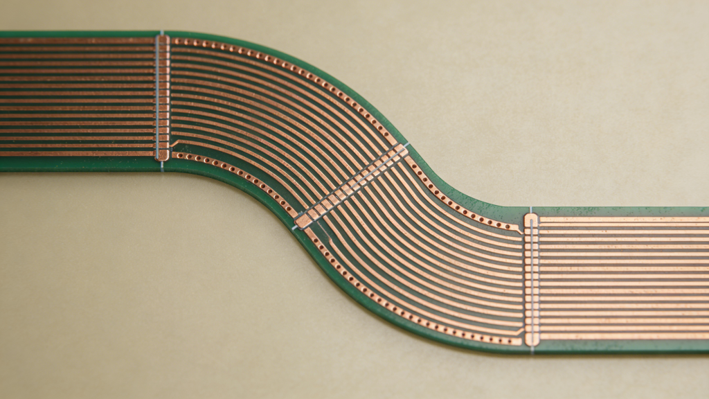 Single-Sided Flex PCB Trace Routing Perpendicular to Bend Line