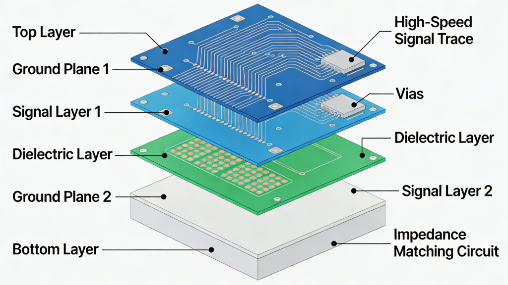 Multilayer Flex PCB Controlled Impedance High Speed Signal Integrity