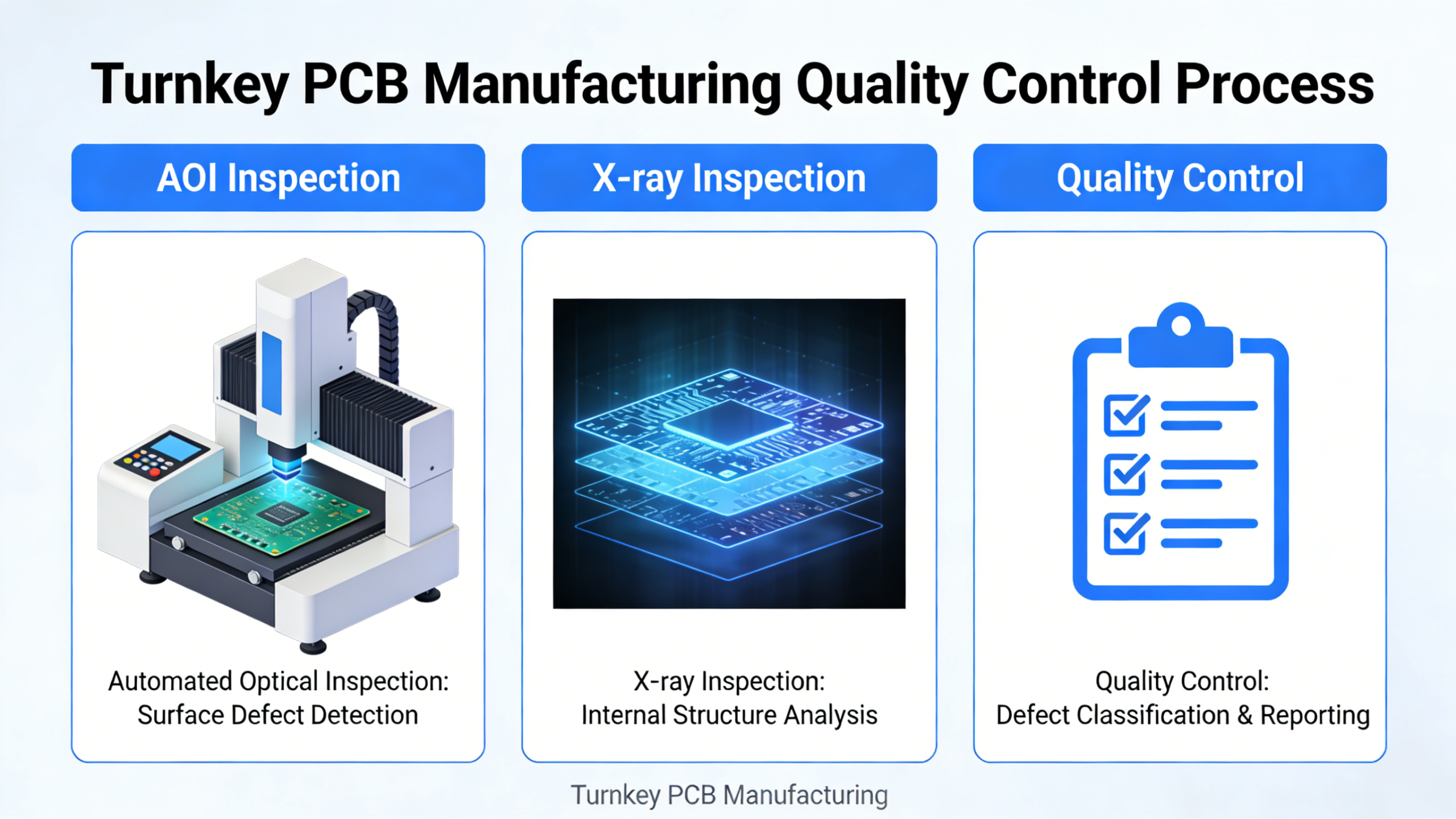 Turnkey PCB Manufacturing Quality Control AOI X-ray Inspection