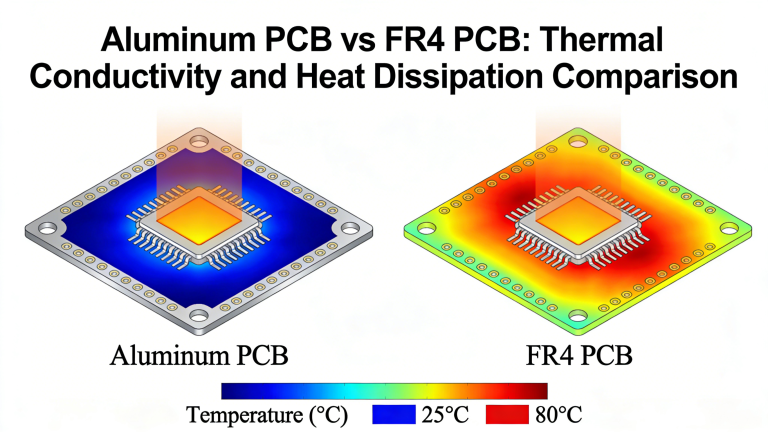 Aluminum PCB and FR4 PCB thermal conductivity and heat dissipation effect comparison