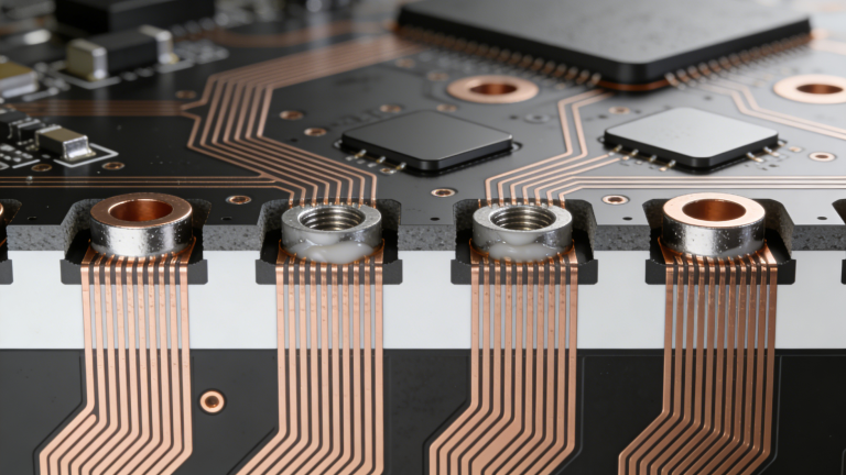 Advanced PCB via technologies including backdrilled, filled, and via-in-pad