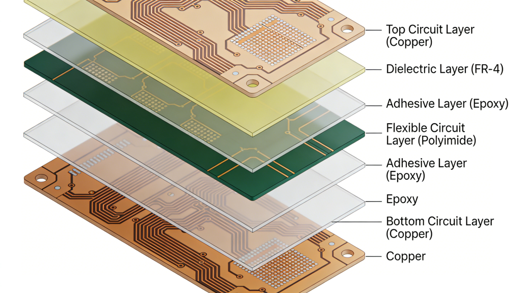 4 Layer Rigid-Flex PCB Stackup Diagram