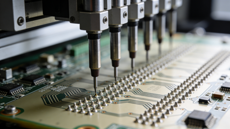 Flying Probe tester working process for PCB electrical inspection