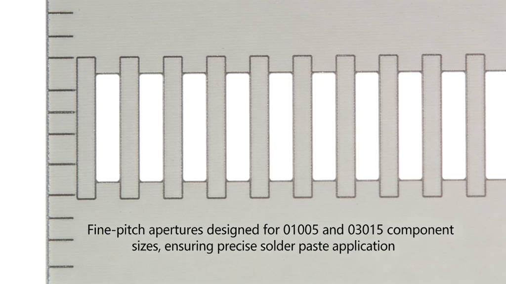 Step Down Stencil for Fine Pitch PCB Components 01005 03015