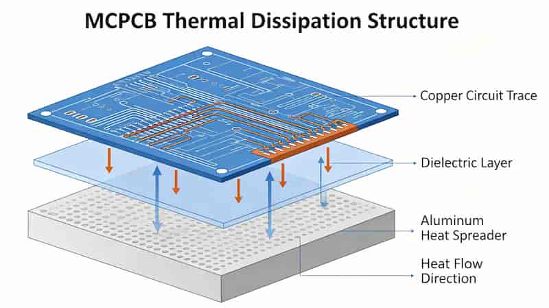 Metal Core PCB Thermal Dissipation Structure