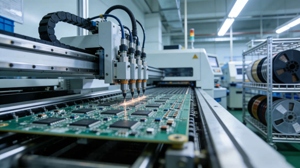 SMT assembly process line for PCB manufacturing