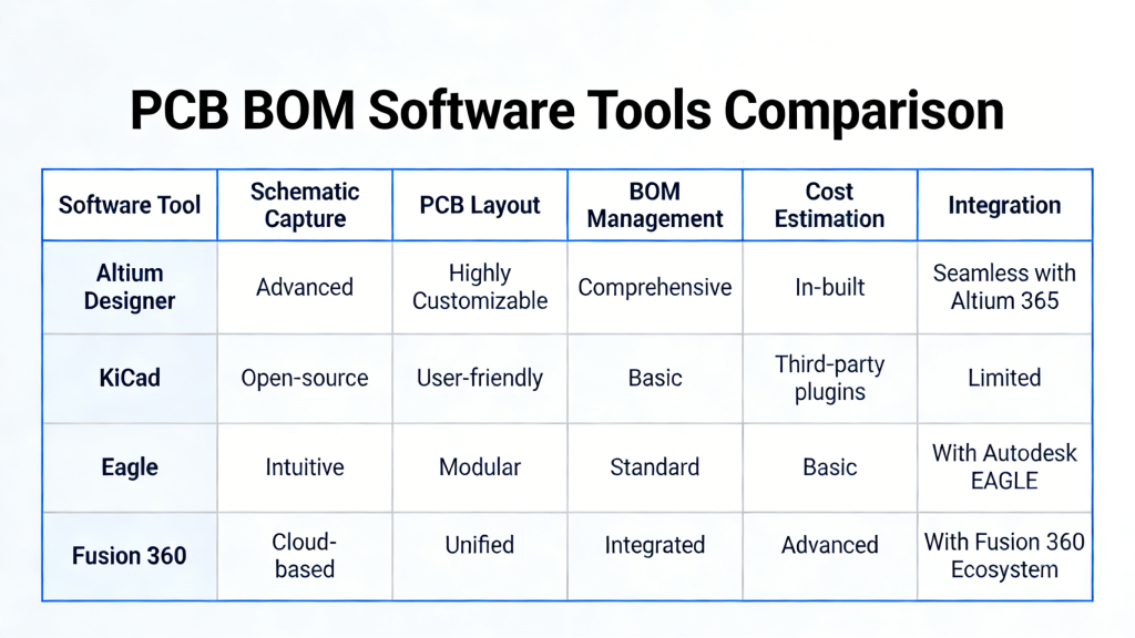 PCB BOM Software Tools for PCBA Production