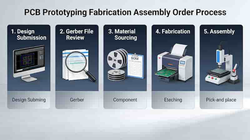 PCB Order Process Flow for Prototyping Fabrication Assembly