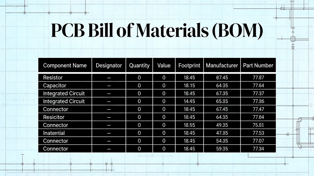 PCB BOM structure for SMT and PCBA manufacturing