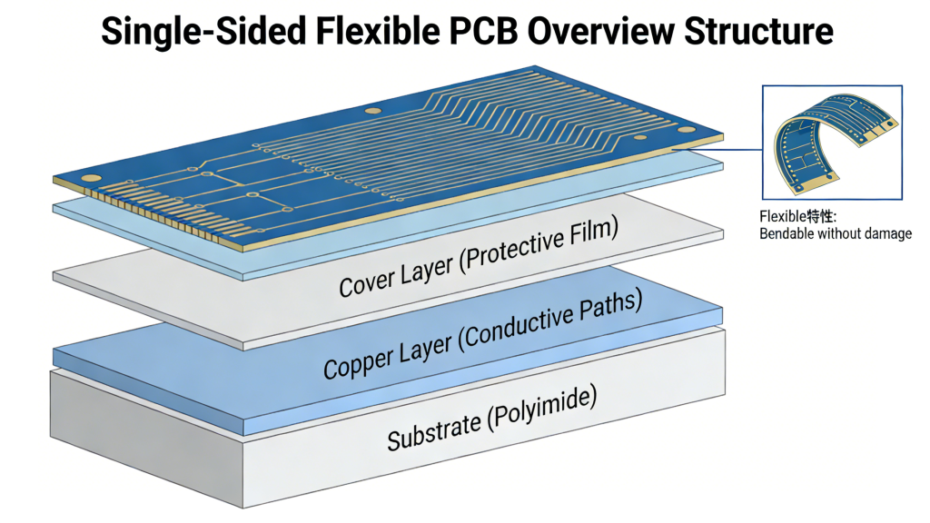 Single-Sided Flexible PCB Overview Structure