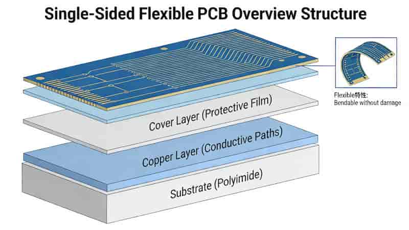 Single-Sided Flexible PCB Overview Structure