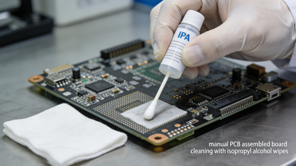 Semi-automatic cleaning machine for PCB assembled boards