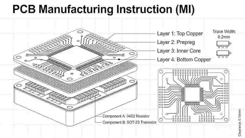 PCB Manufacturing Instruction MI Document Gerber DFM