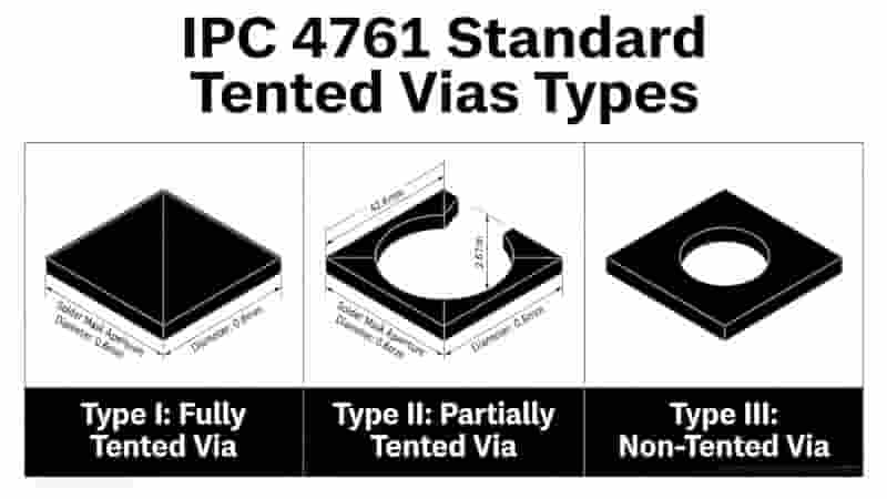 Tented vias PCB design rules DFM guidelines