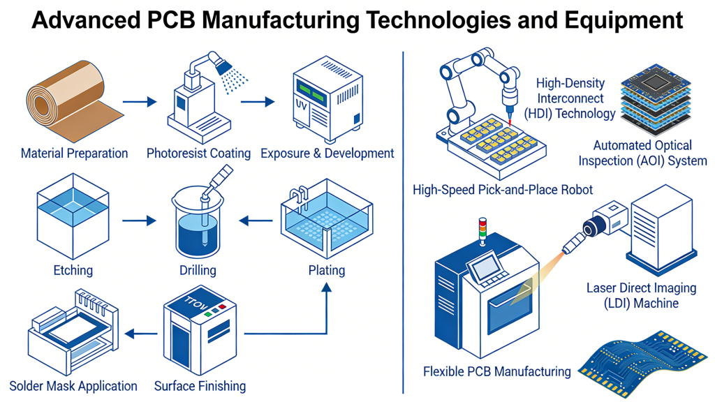 Advanced PCB manufacturing technologies and equipment
