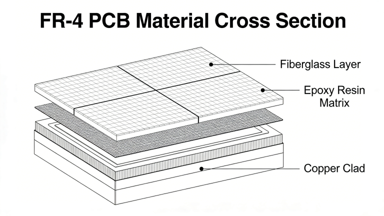 FR-4 PCB material structure fiberglass epoxy laminate