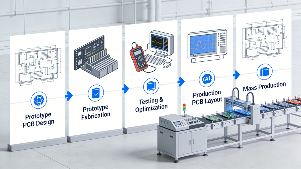 Prototype PCB vs Production PCB Overview Design and Manufacturing