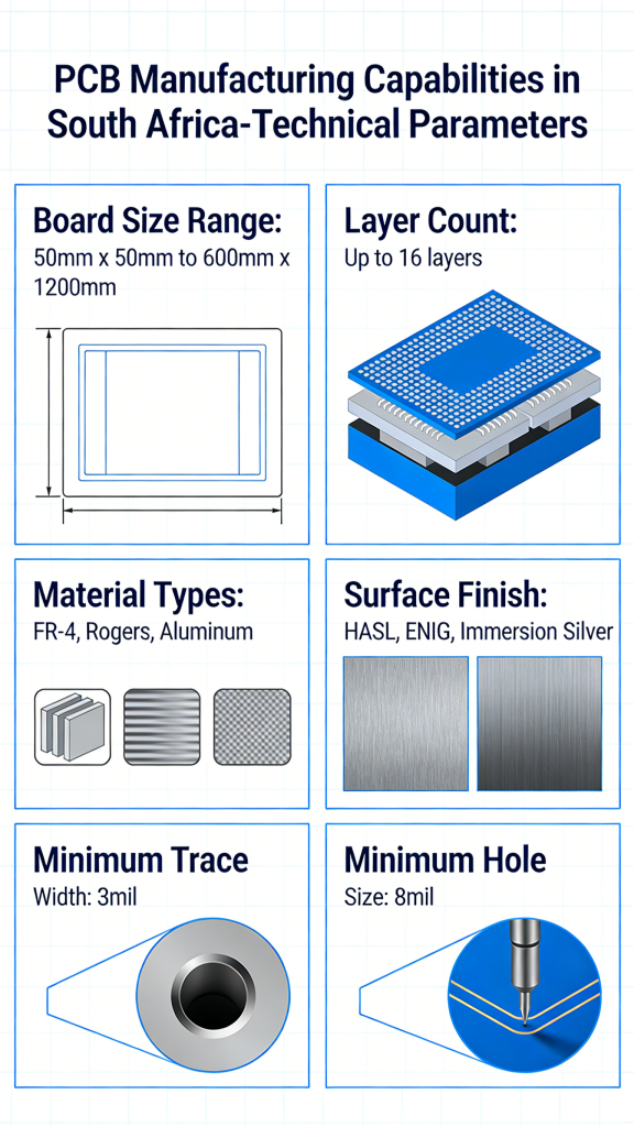PCB Manufacturing Capabilities in South Africa - Technical Parameters