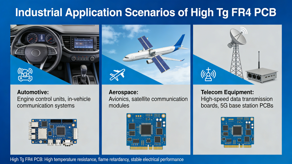 High Tg FR4 PCB applications in automotive aerospace industrial telecom