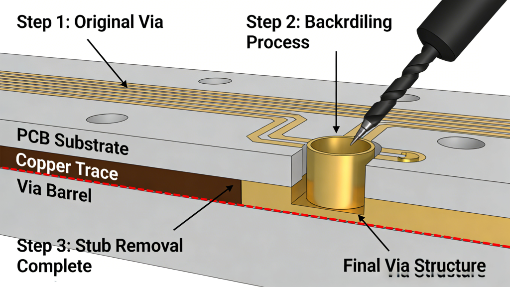 Backdrilled Via vs Standard Via Structure for High-Speed PCB