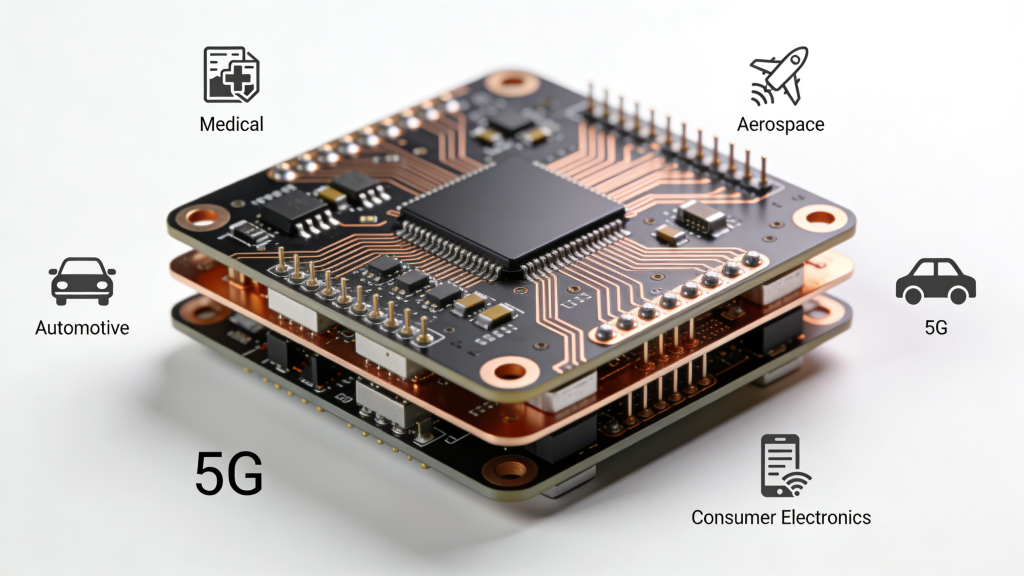 Multilayer PCB applications in medical, aerospace, automotive, 5G and consumer electronics