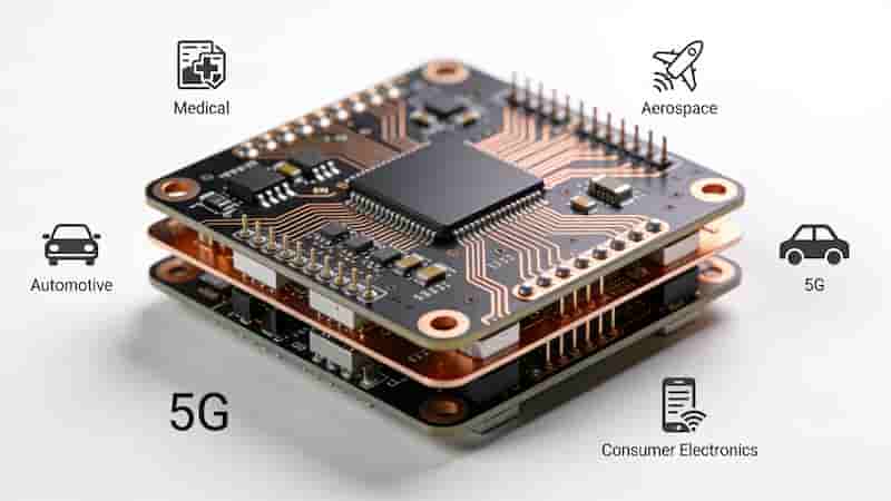 Multilayer PCB applications in medical, aerospace, automotive, 5G and consumer electronics