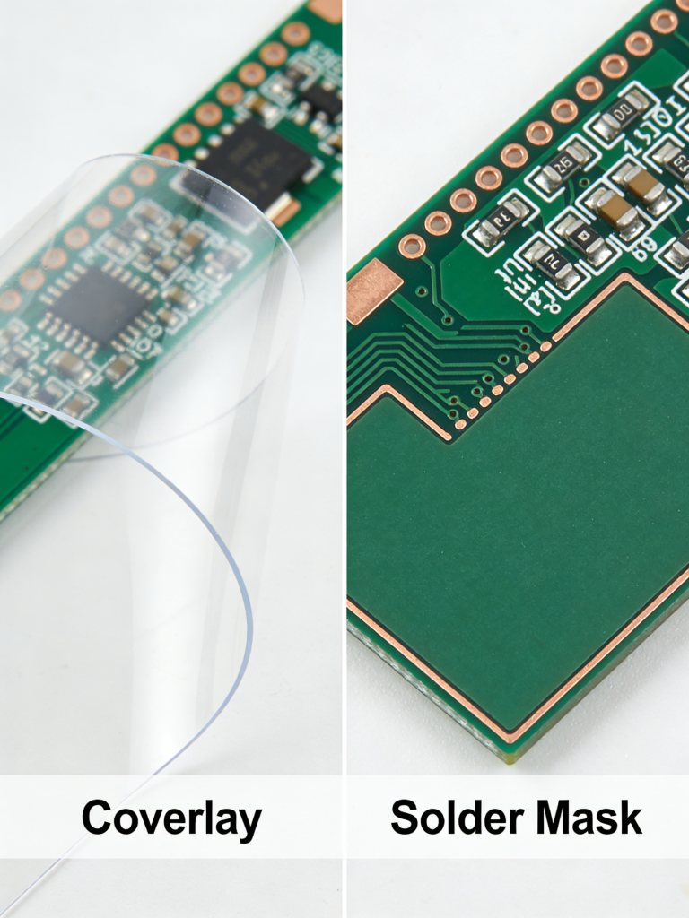 Flexible PCB Coverlay vs Solder Mask Comparison